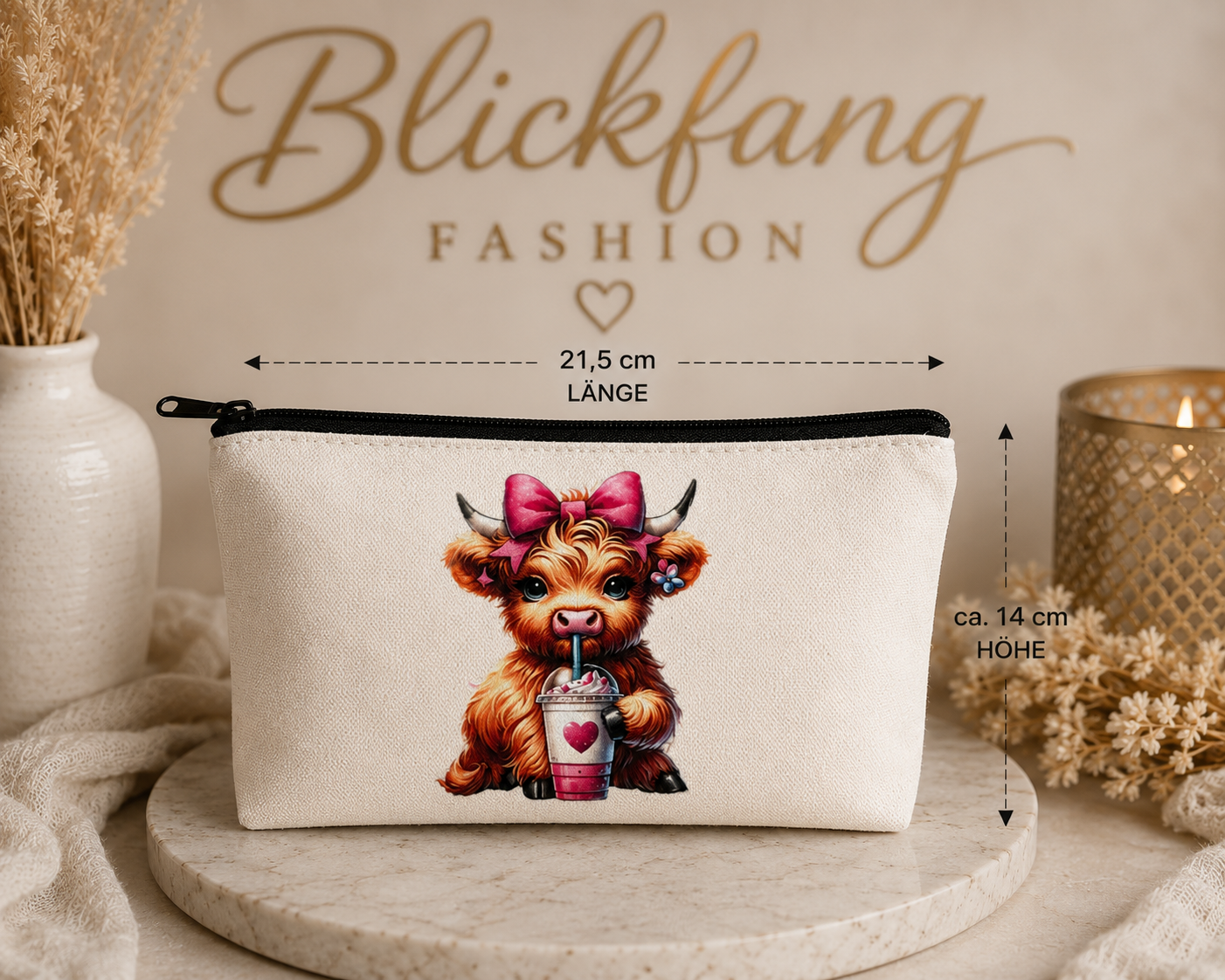 Handmade Canvas-Täschchen „Highland Cow“ – süß, praktisch & ein echter Blickfang
