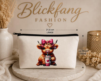 Handmade Canvas-Täschchen „Highland Cow“ – süß, praktisch & ein echter Blickfang