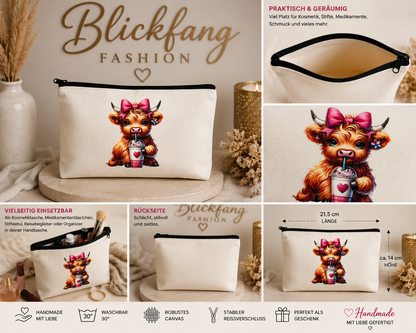 Handmade Canvas-Täschchen „Highland Cow“ – süß, praktisch & ein echter Blickfang