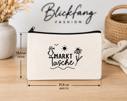 Handmade Markttasche aus Canvas – Praktische Kosmetiktasche & Alltagsbegleiter | Einführungspreis 12,90 €