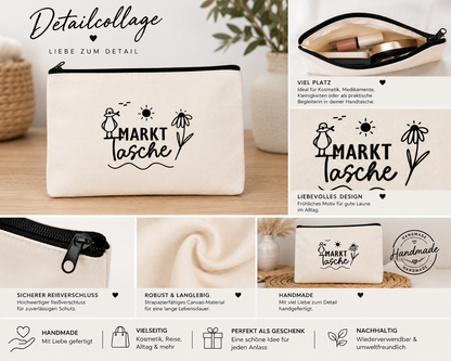 Handmade Markttasche aus Canvas – Praktische Kosmetiktasche & Alltagsbegleiter | Einführungspreis 12,90 €