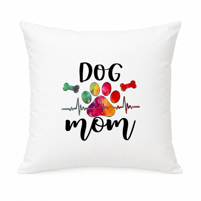 Kissenhülle „DOG MOM“ – Liebe auf vier Pfoten | 45 × 45 cm | Perfektes Geschenk für Hundefans
