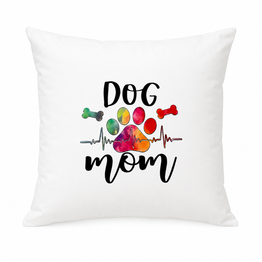 Kissenhülle „DOG MOM“ – Liebe auf vier Pfoten | 45 × 45 cm | Perfektes Geschenk für Hundefans