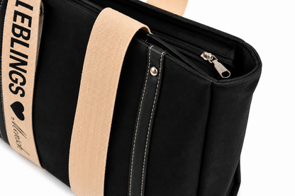 Statement Shopper “Lieblingsmensch” – Stilvolle Damen-Handtasche in Schwarz | Trendtasche für Alltag & Shopping | 39,90