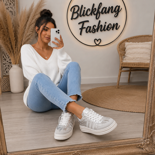 Silberne Plateau-Sneaker – Der Trend für jeden Look 36-41