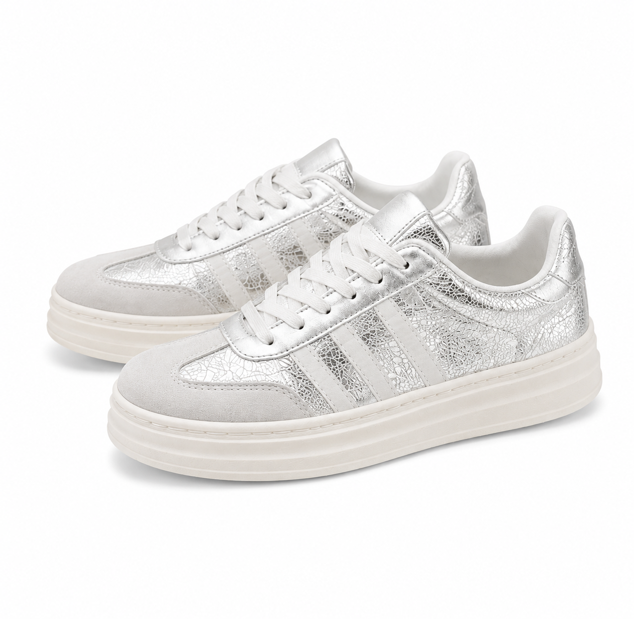 Silberne Plateau-Sneaker – Der Trend für jeden Look 36-41