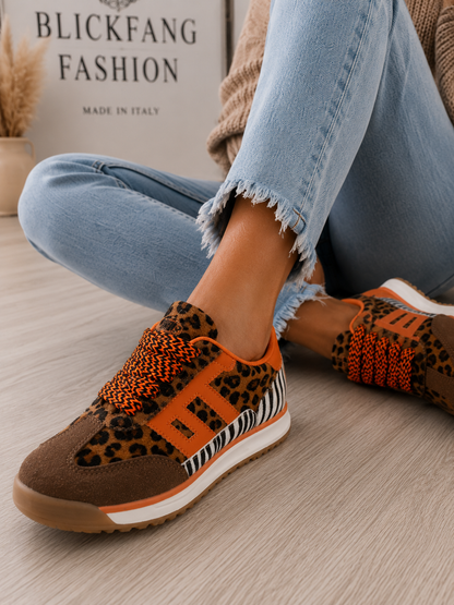 Leo-Zebra Sneaker – Trend-Highlight in Orange 🧡