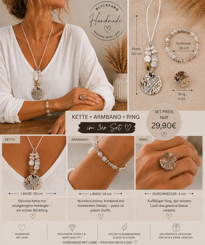 Handmade Schmuckset – Kette, Armband & Ring | 3er-Set nur 29,90 €