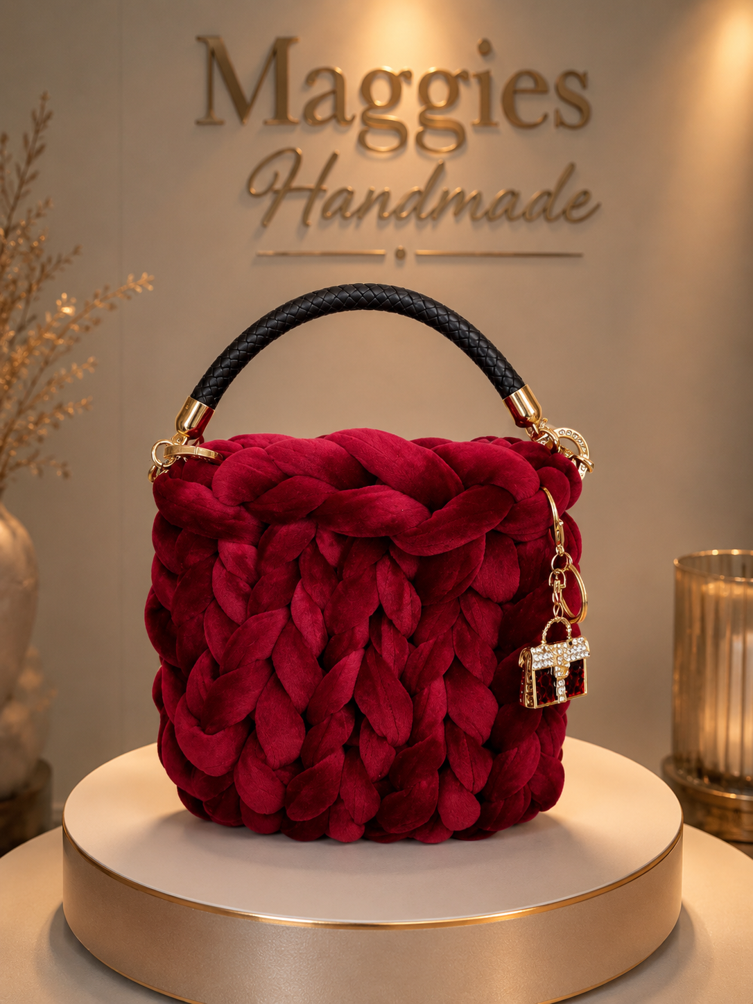 Maggie’s Handmade – Velvet Chunky Bag Bordeaux ❤️