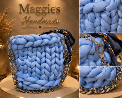 💙 Chunky Bag Sky Blue | Maggie’s Handmade |