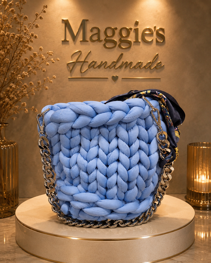 💙 Chunky Bag Sky Blue | Maggie’s Handmade |