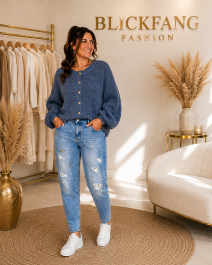 Statement Jeans „Glam Denim" | Destroyed & Schmuckdetails | Gr. 36–44