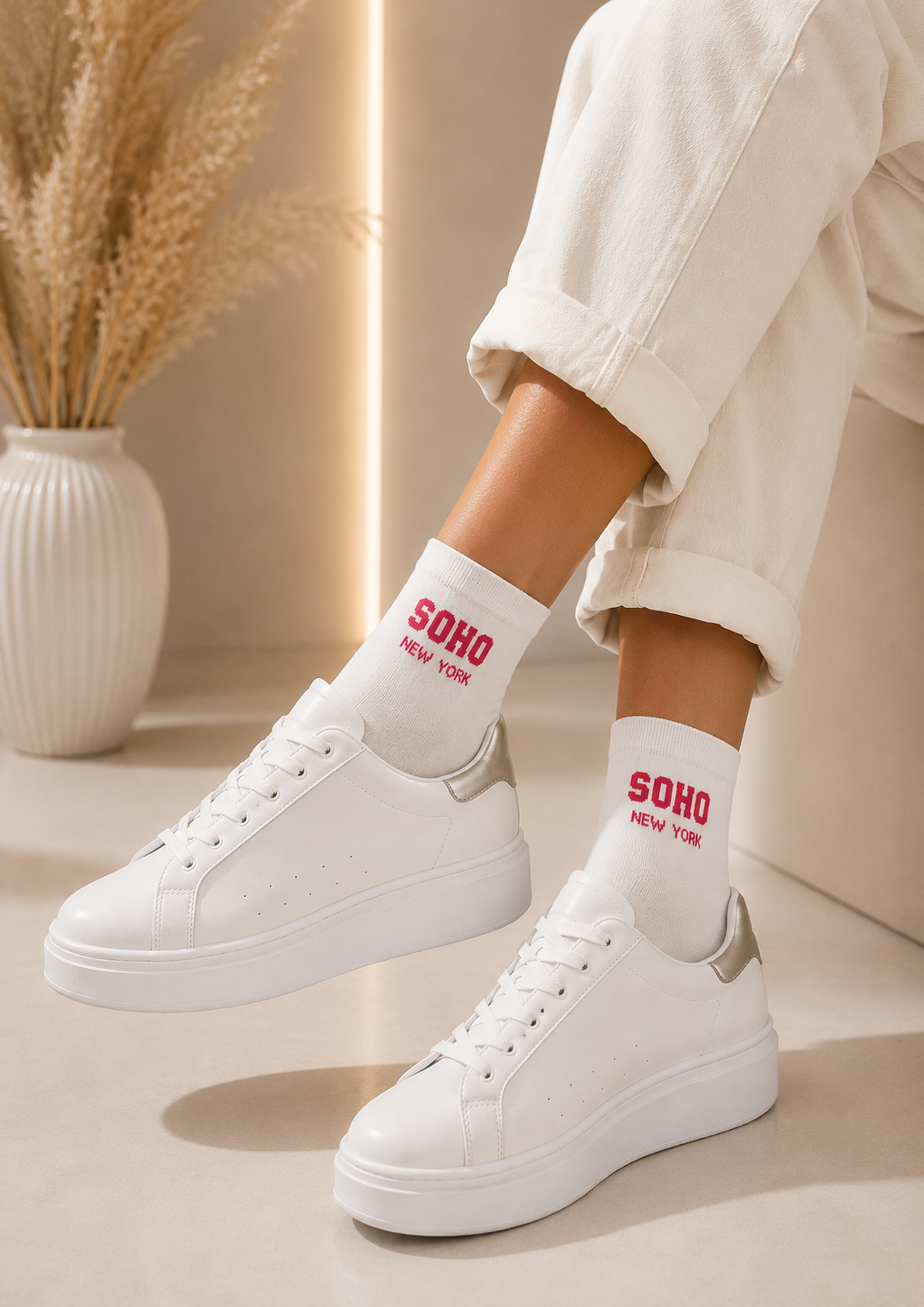 SOHO NEW YORK Söckchen – White/Pink 💕