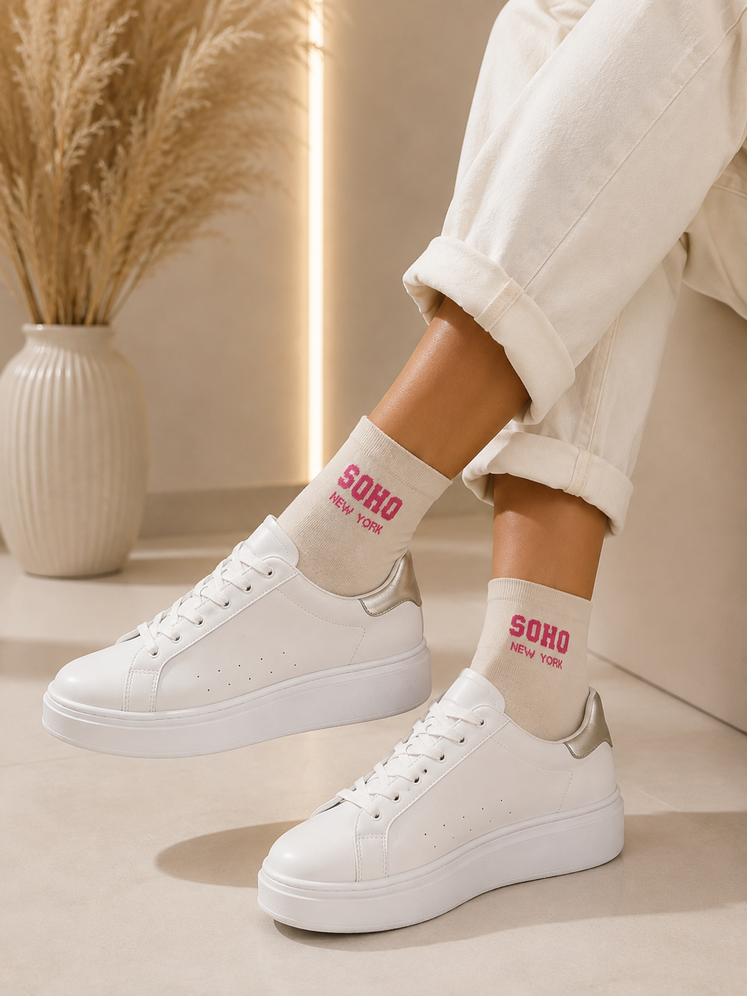 SOHO NEW YORK Söckchen – White/Pink 💕