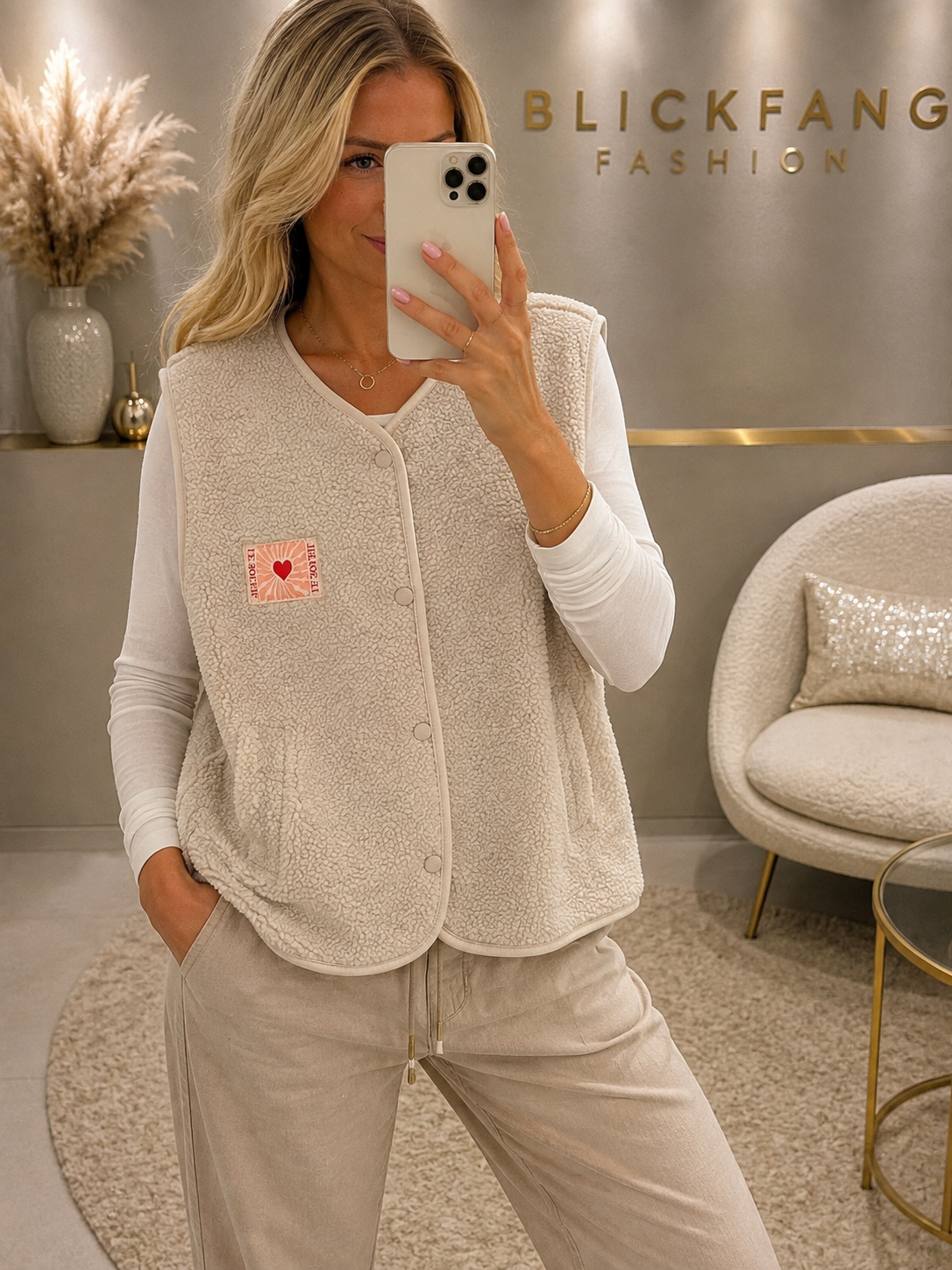 🖤 Teddy-Weste „Le Soleil“ – Cozy Must-have