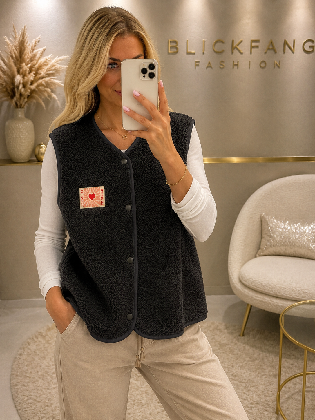 🖤 Teddy-Weste „Le Soleil“ – Cozy Must-have