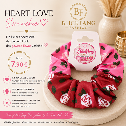 Rose Love Scrunchie – Pink & Bordeaux 8003