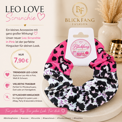 Leo Love Scrunchie Pink – Trendiger Haarschmuck 8000