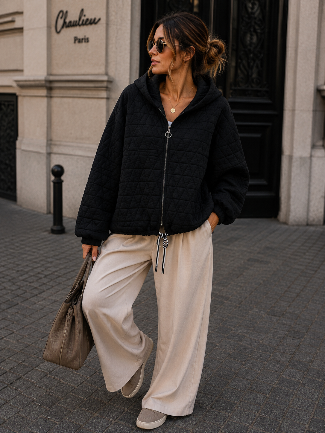 URBAN QUILTED LOVE ✨ Oversize Steppjacke mit Kapuze