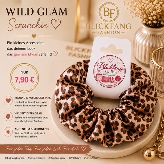 WILD GLAM – Edler Leo-Scrunchie im Satin-Look 🤎✨