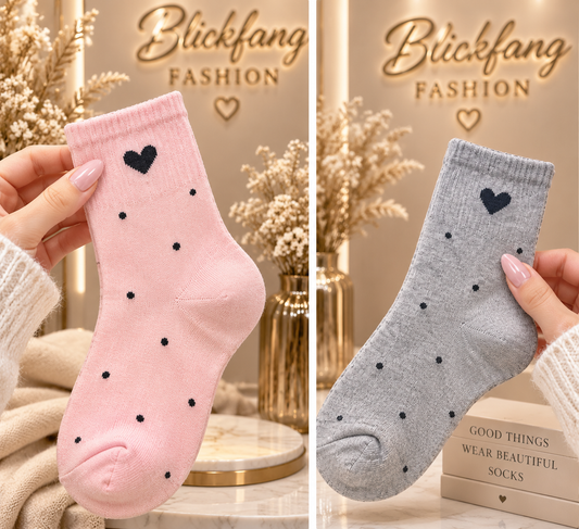 HEART & DOTS – Leichte Söckchen mit Herzchen-Detail 🤍