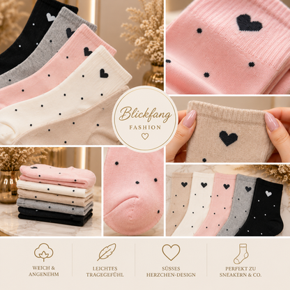 HEART & DOTS – Leichte Söckchen mit Herzchen-Detail 🤍