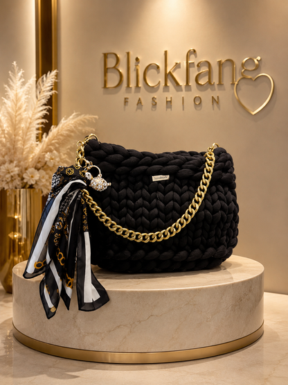 Handmade Statement Bag „Black & Gold“ ✨