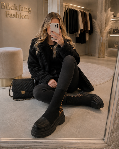 🐆 Chunky Leo Boots – Trendiger Statement Boot 🖤