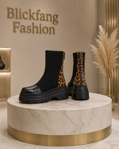 🐆 Chunky Leo Boots – Trendiger Statement Boot 🖤