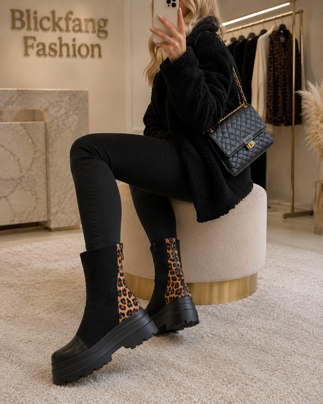 🐆 Chunky Leo Boots – Trendiger Statement Boot 🖤