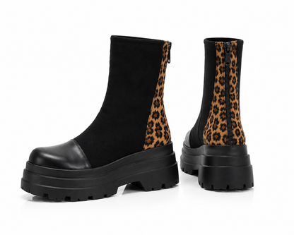 🐆 Chunky Leo Boots – Trendiger Statement Boot 🖤