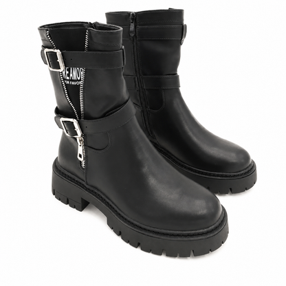 Statement Biker Boots – Black | Trend-Boots mit Schnallen