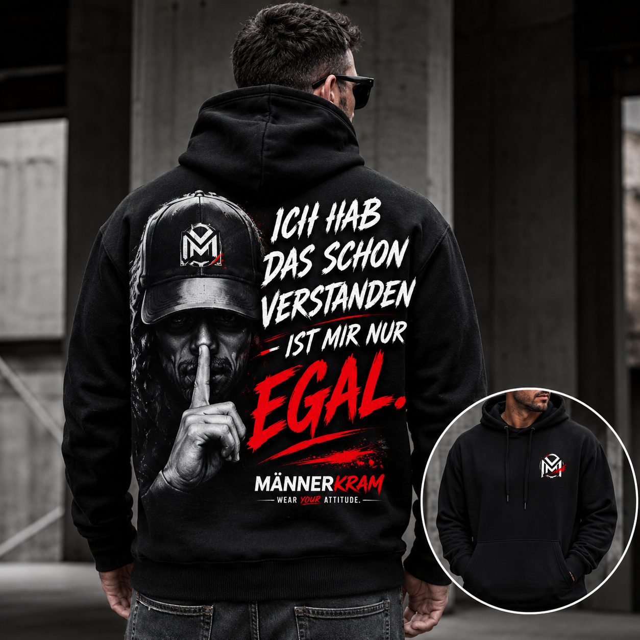 MÄNNERKRAM Hoodie „Ist mir nur EGAL“ | S–5XL