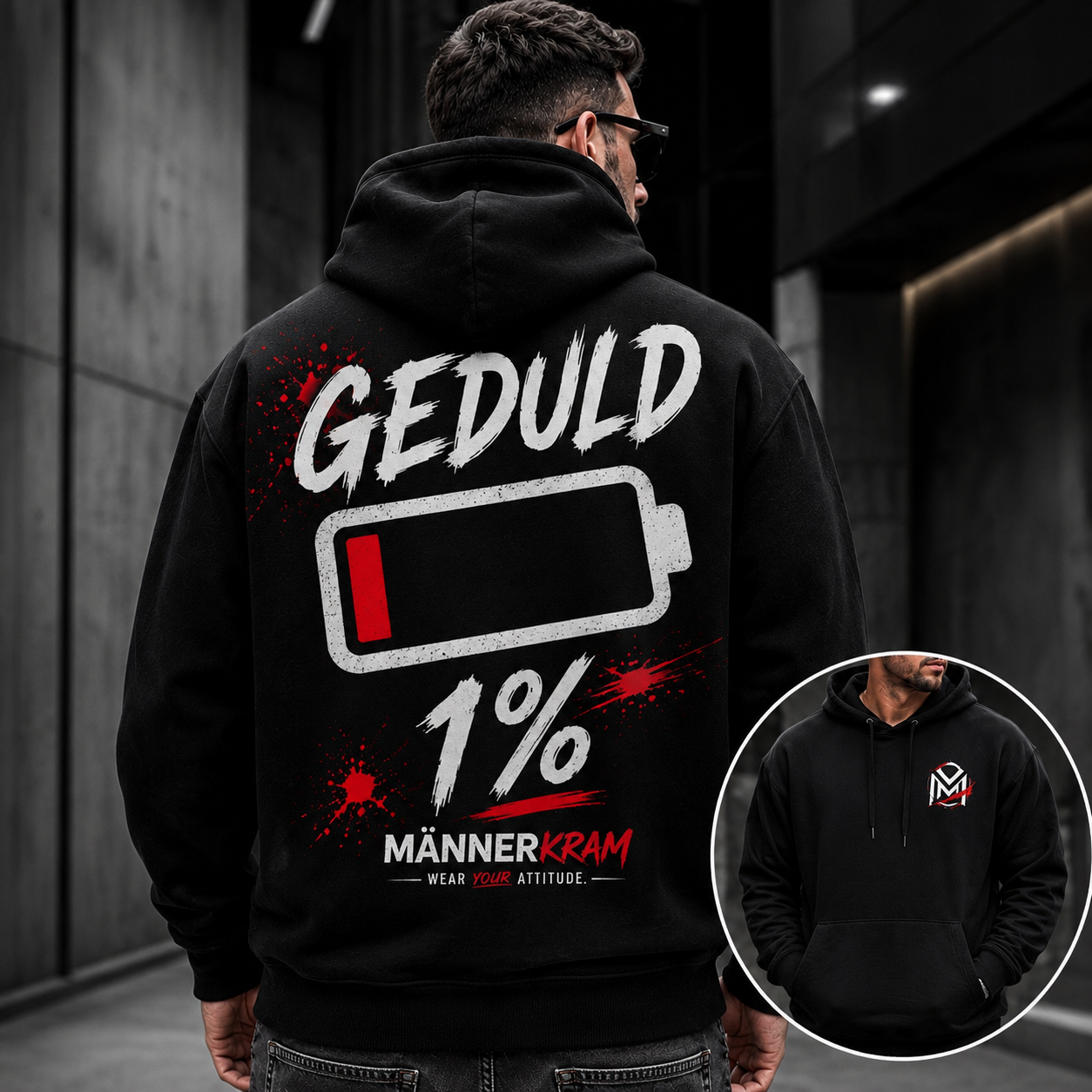 MÄNNERKRAM Hoodie „GEDULD 1 %“ | S–5XL