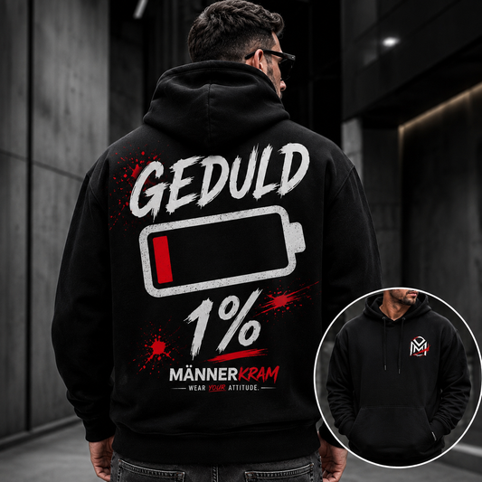 MÄNNERKRAM Hoodie „GEDULD 1 %“ | S–5XL