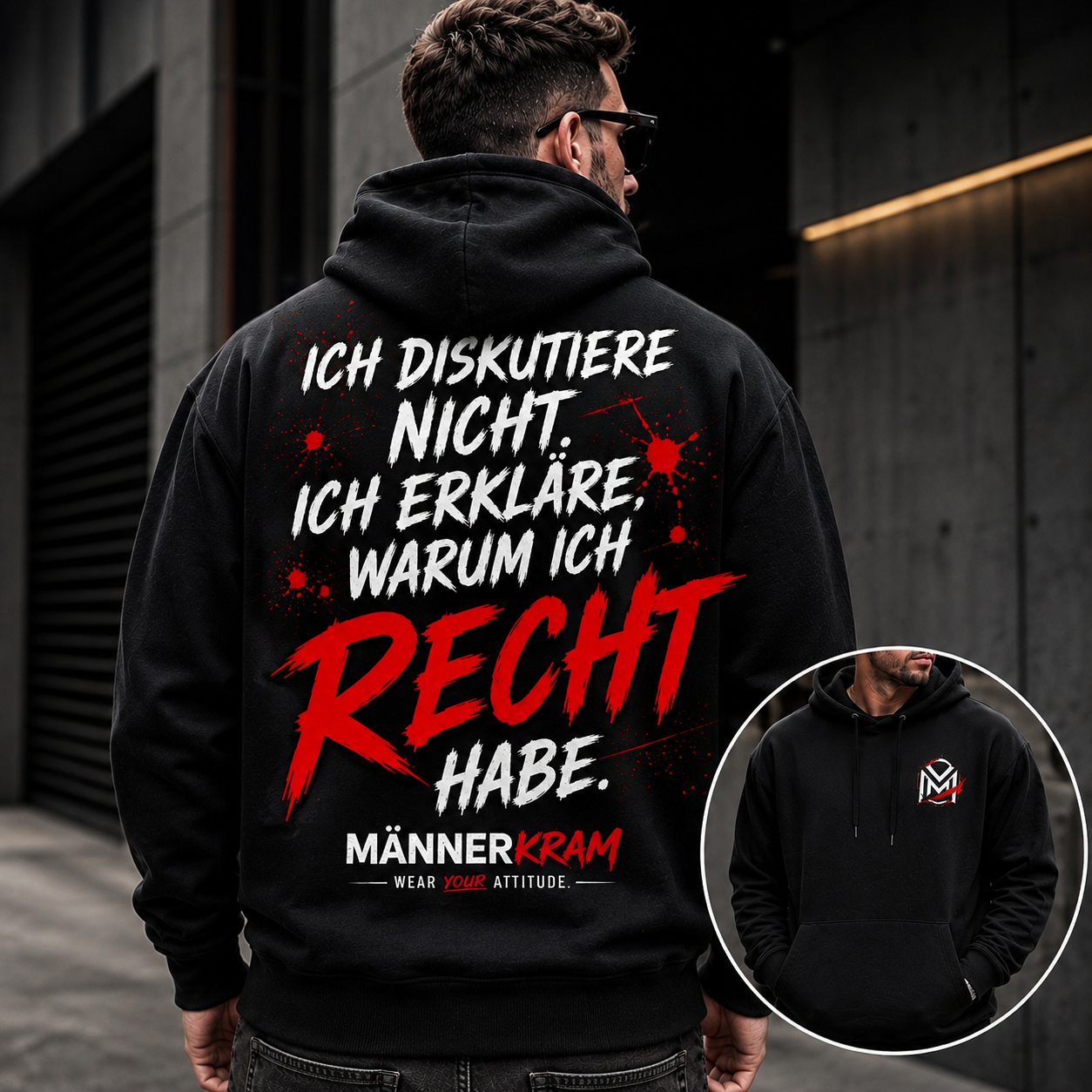 MÄNNERKRAM Hoodie „Ich diskutiere nicht“ | S–5XL