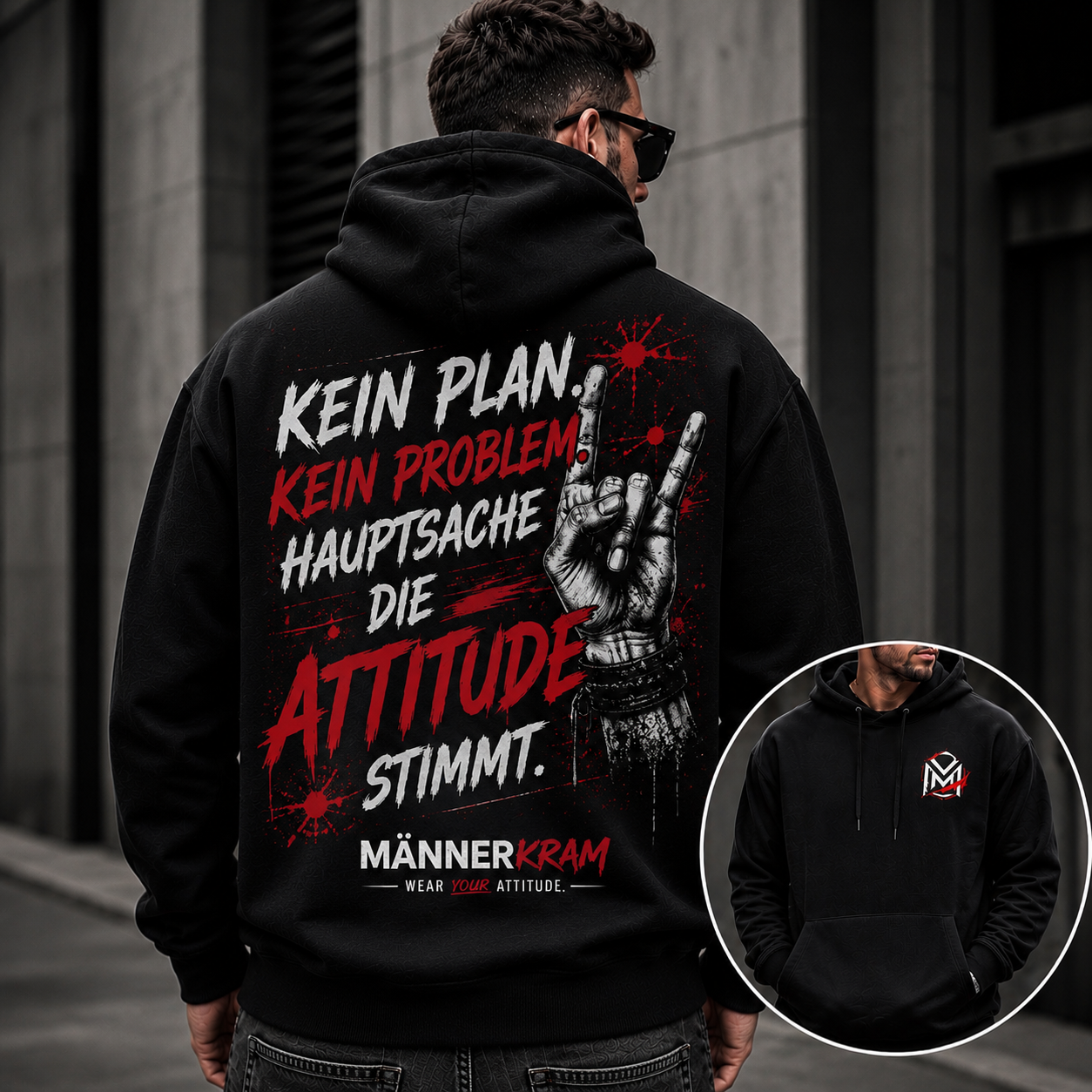 MÄNNERKRAM Hoodie „Kein Plan. Kein Problem.“ | S–5XL