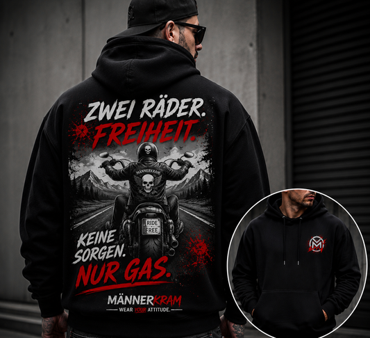 MÄNNERKRAM Biker Hoodie „Zwei Räder. Freiheit.“ | S–5XL