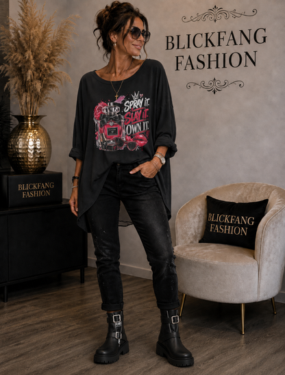 🔥 Oversize Statement-Shirt „Spray It – Slay It – Own It“ | Größe 46–54