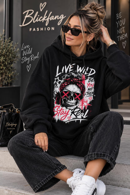 LIVE WILD – STAY REAL | Rockiger Handmade Hoodie