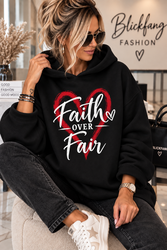 FAITH OVER FEAR ❤️ Statement Hoodie – in 2 Farben
