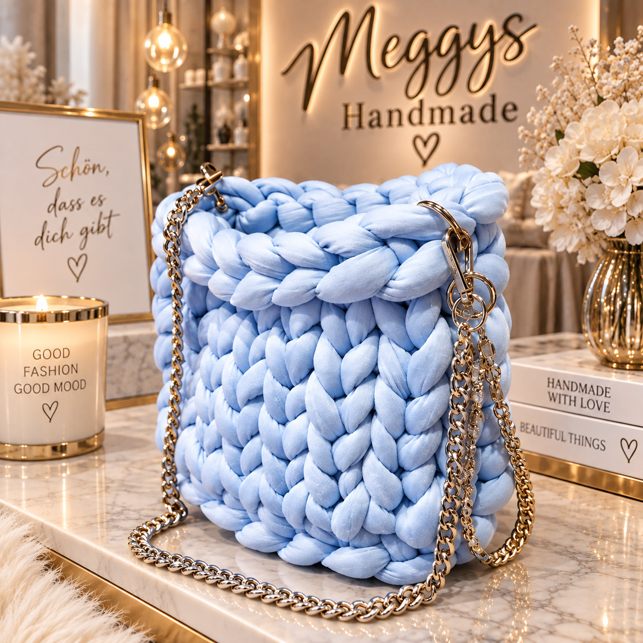 Sky Blue Handmade Bag – handgemachter Eyecatcher 💙