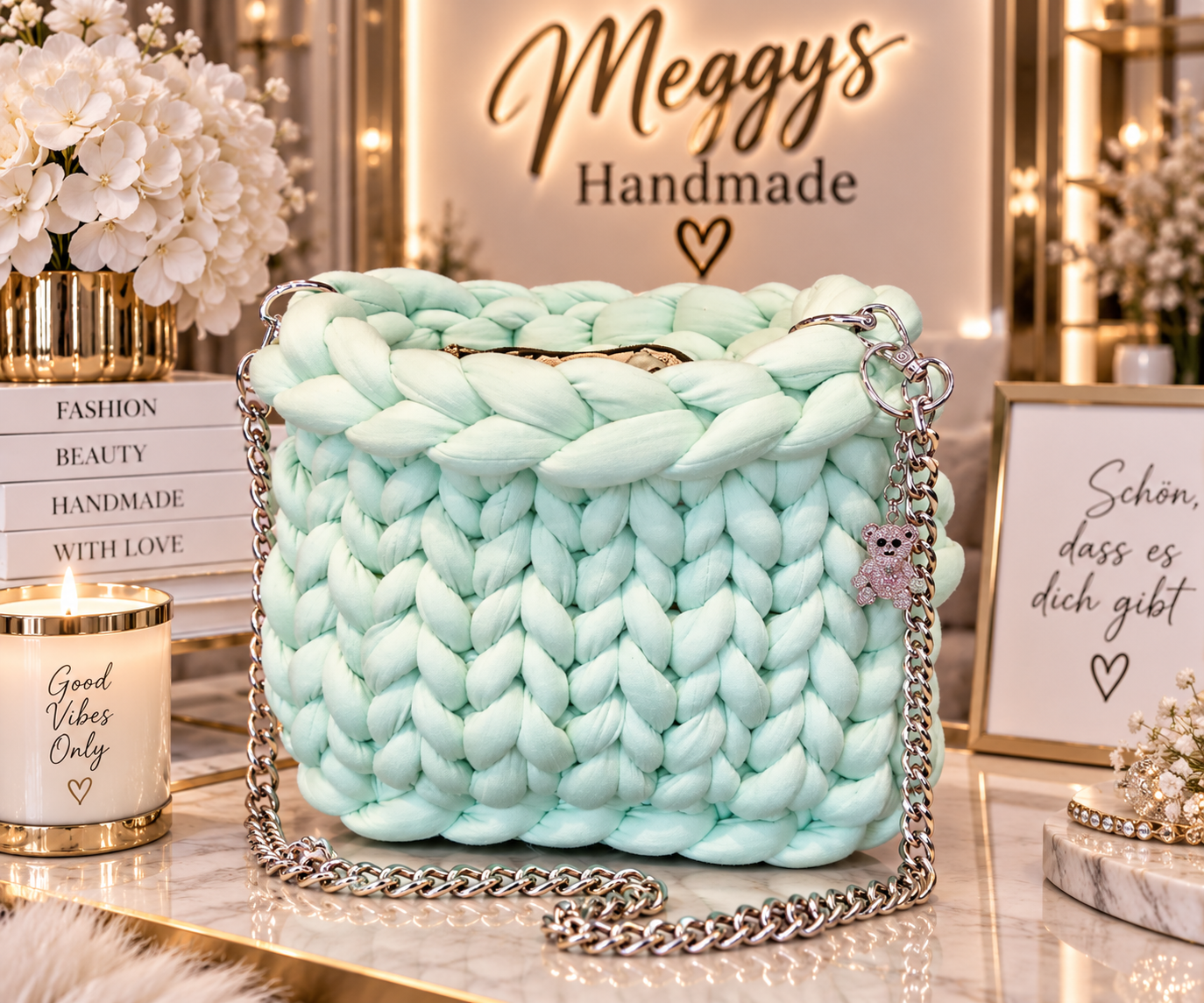 Handmade Luxury Bag Mint – außergewöhnlich schön ✨