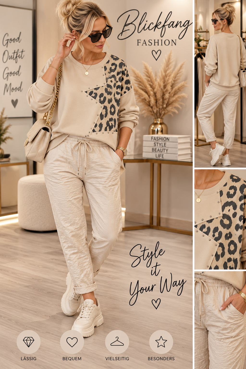 Leo Star Statement Shirt – Oversize mit Nieten-Details