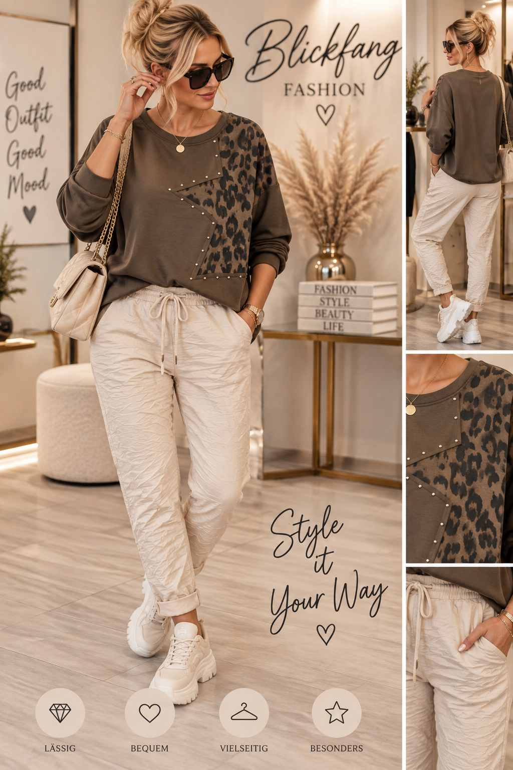 Leo Star Statement Shirt – Oversize mit Nieten-Details