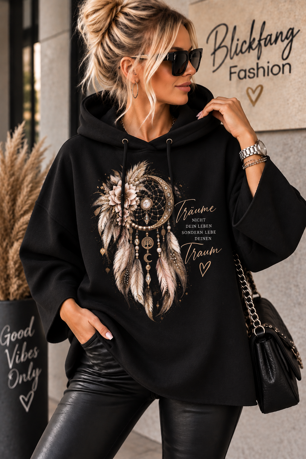 ✨ DREAMCATCHER DELUXE – Traumfänger Hoodie im edlen Boho-Look