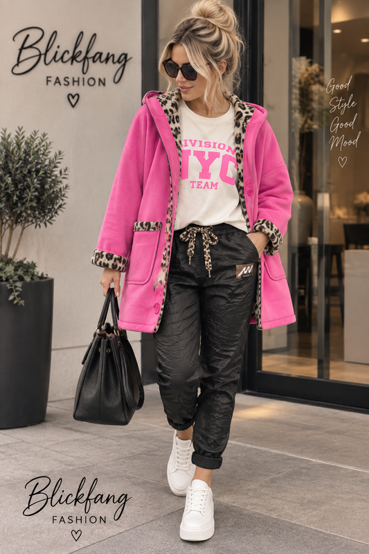 Leo Love Oversize Jacke – Pink & Camel