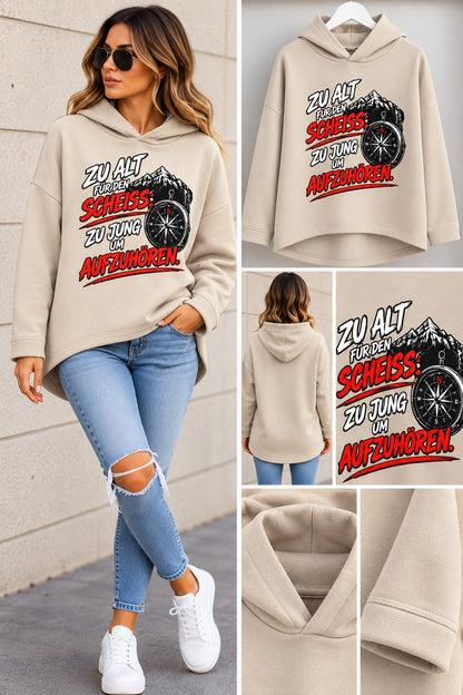 Statement Hoodie „Zu alt für den Scheiß“ – Oversize Style