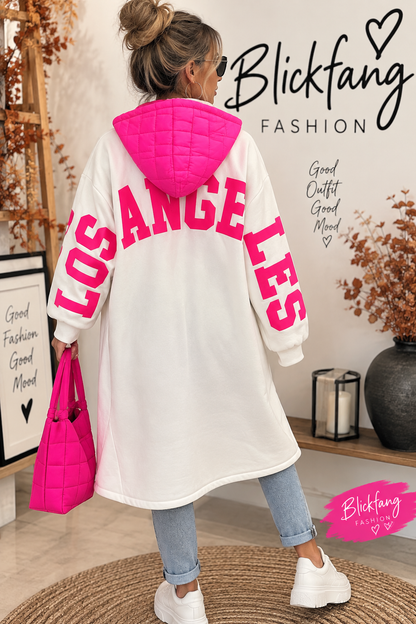 LOS ANGELES Longjacke – Statement Style mit Pink 💗