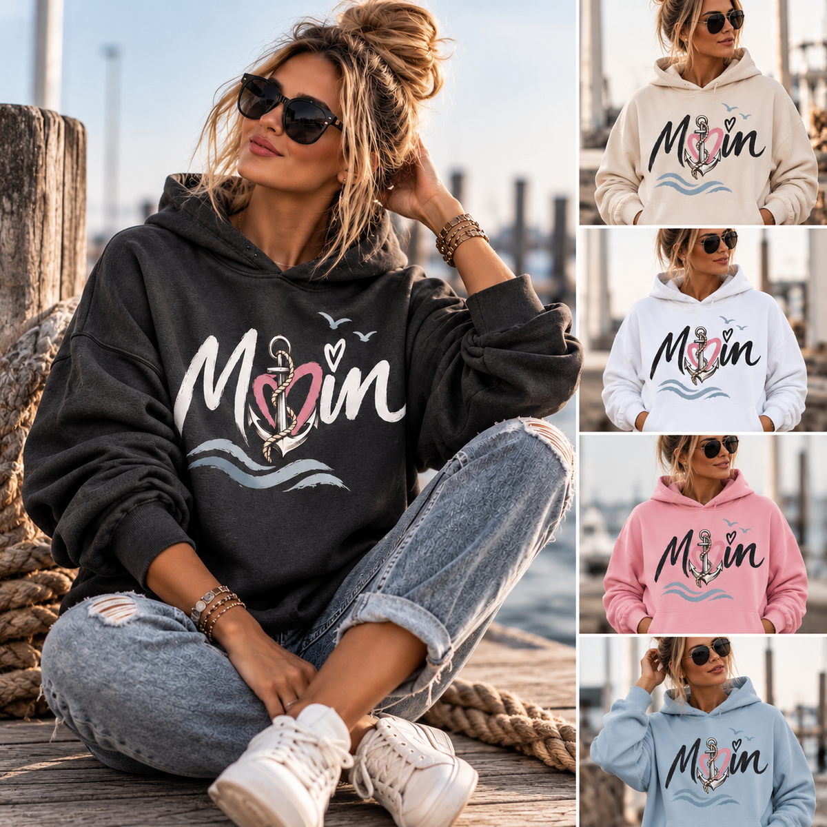 ⚓ MOIN Statement Sweater & Hoodie – Maritimer Lieblingslook in 5 Farben | S–4XL 💗